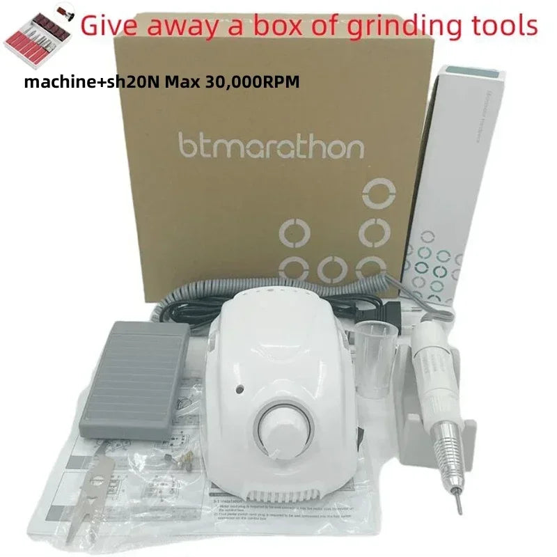 65W Electric Nail Drill BT Marathon Champion-3 – Micromotor Control Box DC30V, 35000RPM, H200 Handle Milling Machine for Manicure