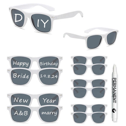 KAMMPT 12-Pair Candy Color Sunglasses Set – Fashion DIY Bride Decor Shades for Women, Festivals & Party Gifts