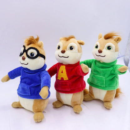 3PCS Alvin and the Chipmunks Plush Toys – 20CM Kawaii Stuffed Animals for Kids Christmas Gift