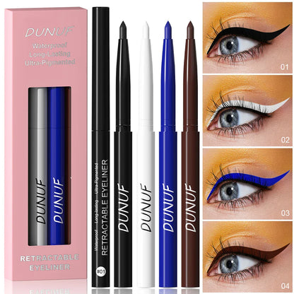 DUNUF 4-Pack Waterproof Eyeliner Pencils – Soft, Sweat-Proof, Non-Smudging & Easy-to-Use for Beginners