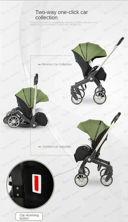 2025 New 4-in-1 Baby Stroller — Luxury Foldable Multifunctional Carriage & Portable Pram