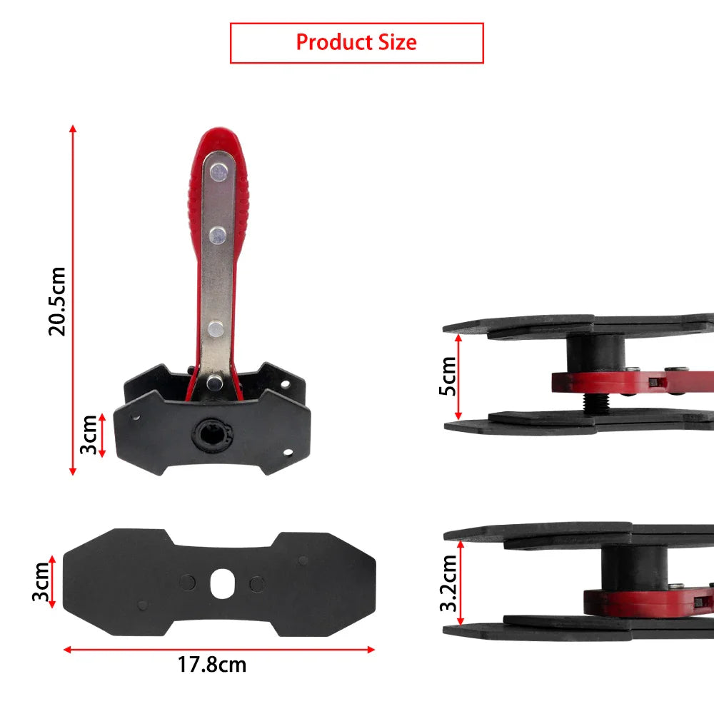 360° Swivel Ratchet Brake Caliper Press Tool with Piston Spreader & 2 Steel Plates for Disc Brake Repair