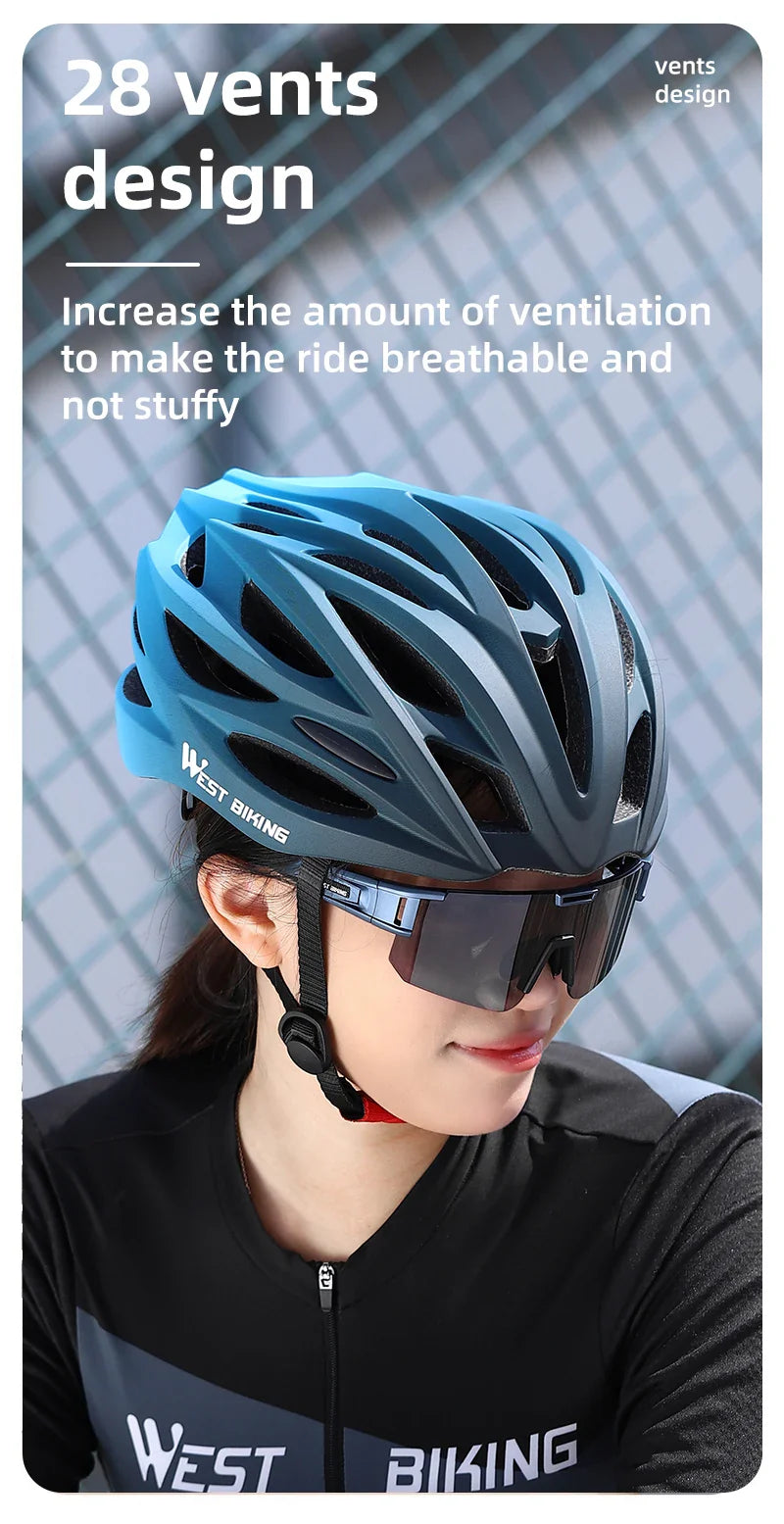 WEST BIKING Ultralight Cycling Helmet - Integrally Molded MTB & Road Bike Racing Helmet for Men & Women, Bicycle Safety Cap