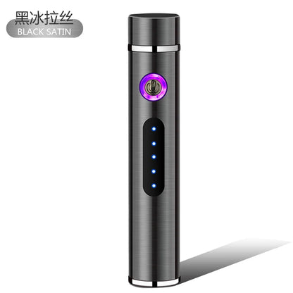 USB Rechargeable Cylindrical Dual Arc Plasma Lighter – Portable Metal Cigarette Lighter