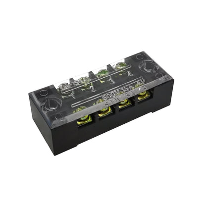 Dual Row Barrier Screw Terminal Block Strip — 600V 15A Wire Connector, 3-20 Position Options