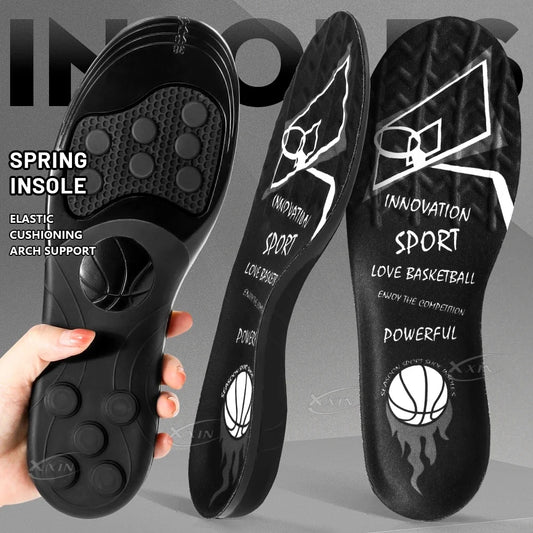 Spring Silicone Gel Insoles - Elastic Cushioning Sport Shoe Inserts for Basketball