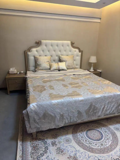 French Retro Persian Crystal Velvet Rug - Non-Slip Large Area Carpet for Living Room, Bedroom & Sofa