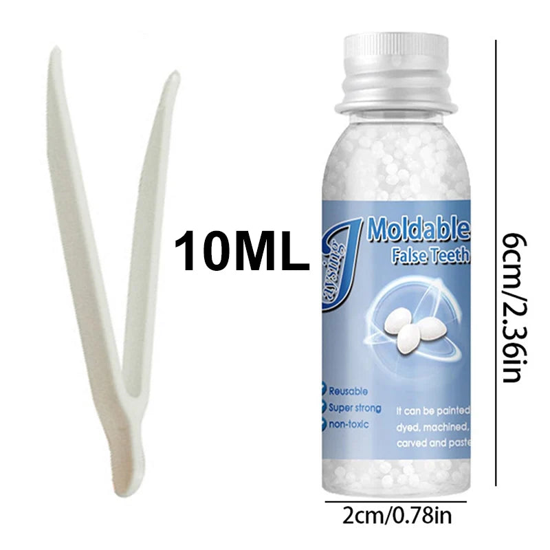 Temporary Tooth Repair Resin – 10/20/30ML Shapeable Dental Glue for Filling Broken Teeth, Dentures & Halloween Fangs