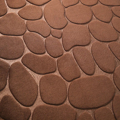 Toilet Seat Cover 3Pcs Set: Anti-Slip Bath Mat & Absorbent Rug - Enhance Bathroom Decor with Pebbles Bathtub Design, Shower Room Floor Carpet