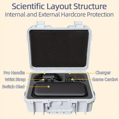 Explosion-Proof Hard EVA Suitcase for Nintendo Switch OLED - Waterproof Storage Bag with Shoulder Strap
