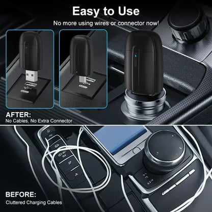 FLIXIVI 2025 2-in-1 Dual Interface Wireless CarPlay/Android Auto Adapter – Smart Mini Box, Plug & Fast Connect, Universal