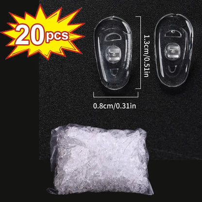 DIY Clear Oval Air Chamber Eyeglass Nose Bracket - Silicone Nose Pads, Anti-Drop Eyewear Bracket for Sunglasses & Glasses Accessories