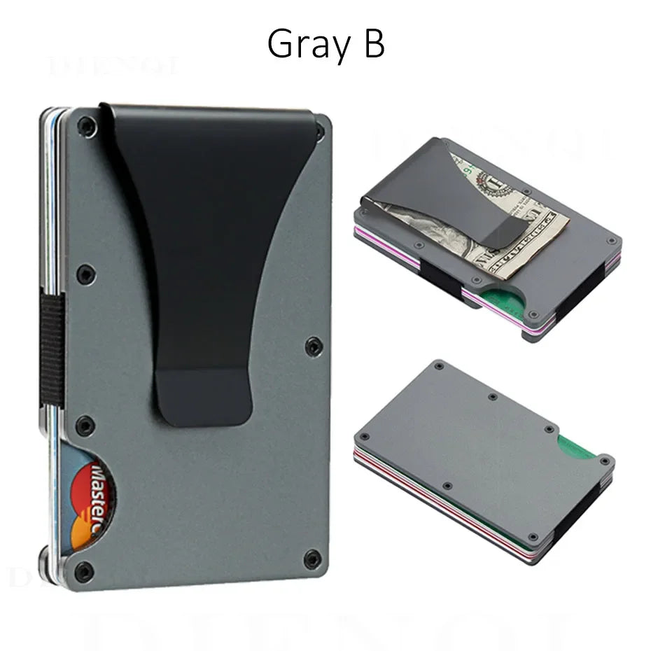 RFID Carbon Fiber Metal Wallet for Men – Slim Minimalist Card Holder, Thin Small Money Clip Purse