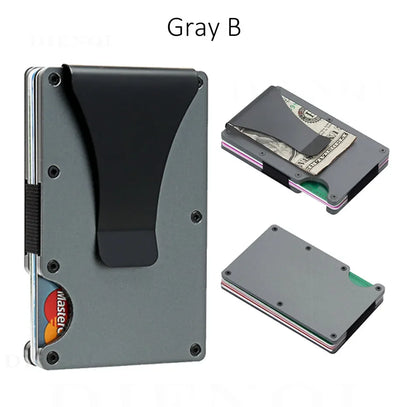 RFID Carbon Fiber Metal Wallet for Men – Slim Minimalist Card Holder, Thin Small Money Clip Purse