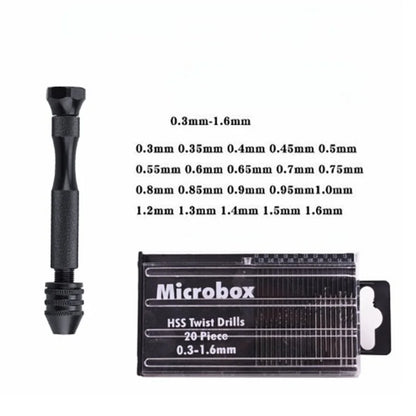 Mini Aluminum Hand Drill with Keyless Chuck – HSS Steel Twist Drill Bit for Woodworking & Manual Drilling