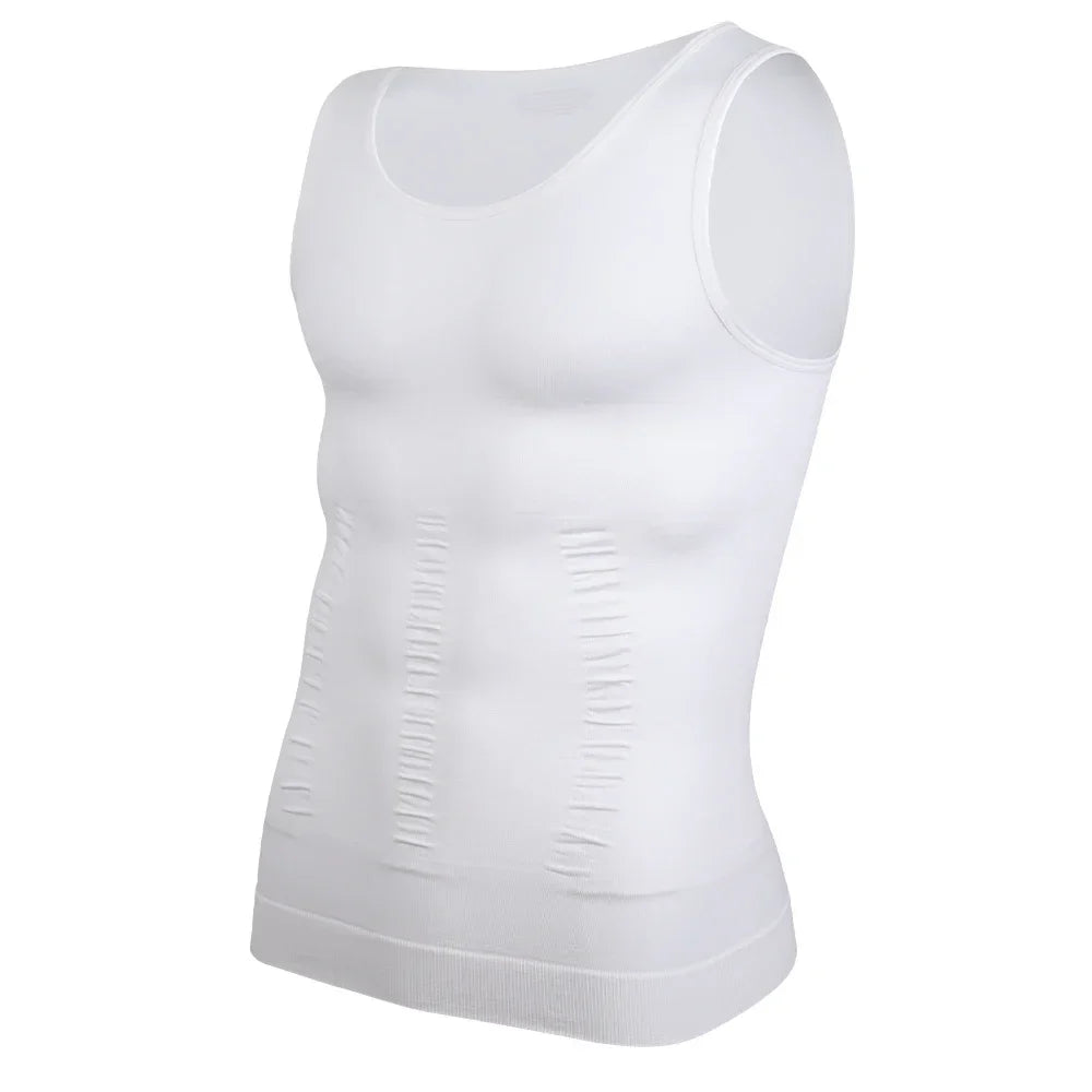 Men’s Compression Shirt Body Shaper – Slimming Vest Tight Tummy Control Tank Top Underwear for Shaping & Fitness Support
