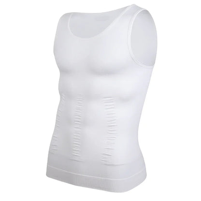Men’s Compression Shirt Body Shaper – Slimming Vest Tight Tummy Control Tank Top Underwear for Shaping & Fitness Support