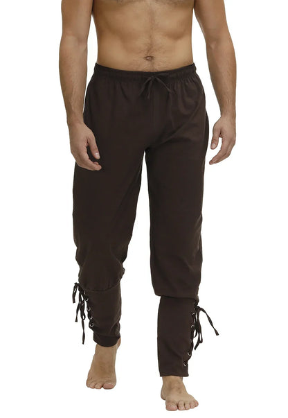 Men's Pirate Renaissance Pants – Medieval Drawstring Shorts for Halloween & Cosplay Costumes