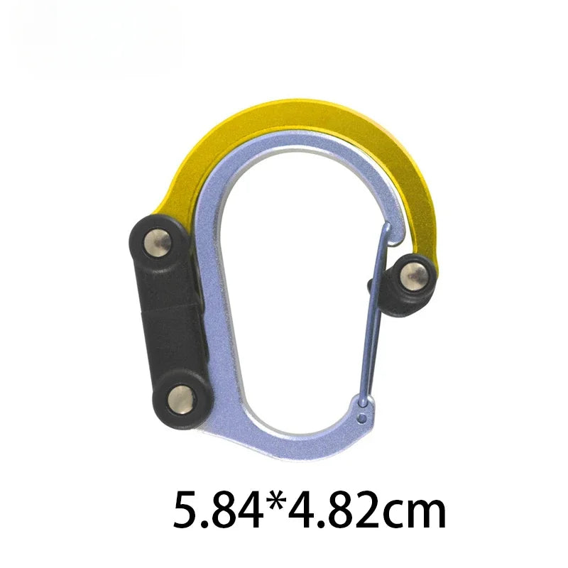 360° Rotating Gear Clip Carabiner - Multifunctional Strong Buckle Hook for Camping, Hiking & Travel Backpacks