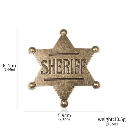 Metal Sheriff Deputy Badge - Cowboy Party Favor, Carnival Prize & Western Costume Brooch for Kids and Adults
