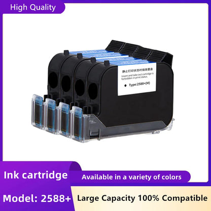 2588 42ML Quick-Dry Ink Cartridge – Black, Red, Blue & Green Universal Ink for 12.7mm Handheld Inkjet Printer