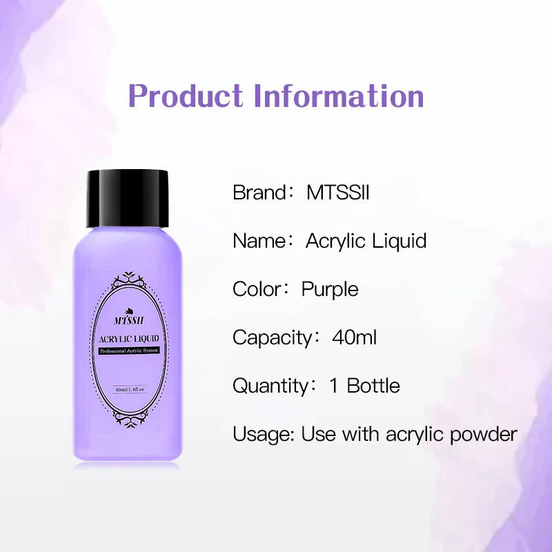 Nail Crystal Powder Kit – Acrylic Liquid Set with Pink & White Powder, Nail Brush for Extension & Carving, Beginner Set