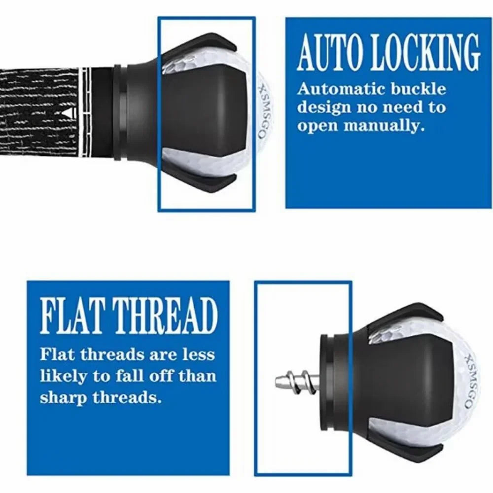 Golf Ball Picker Clamp – Rubber & Zinc Alloy Ball Pickup Tool, Convenient Golf Accessories & Training Aid
