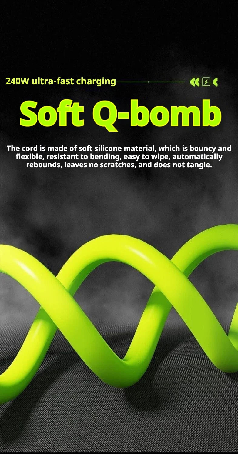 240W Fast Charging USB to Type-C & Type-C to Type-C Cable – 0.3m/1m/2m/3m for Huawei, Xiaomi, Samsung, OPPO, VIVO