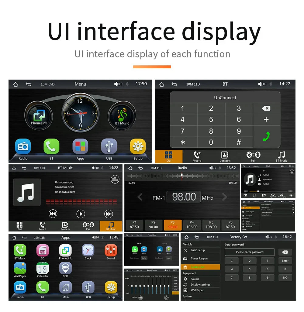 BQCC 7" HD IPS Car MP5 Player — Portable Stereo with Wireless CarPlay, Android Auto, BT, FM, USB & WiFi
