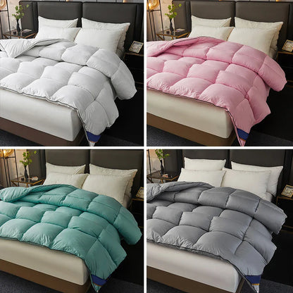 Winter Warm Thick Duvet – 100% Cotton Cover, Fiber Down Filling, 150x200cm White Quilt for Cozy Sleep