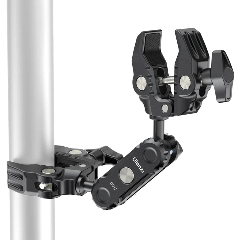 Ulanzi CO17 Super Clamp with 360° Dual-Head Magic Arm & Arri Adapter for Panoramic Camera, LED Light, and Umbrella