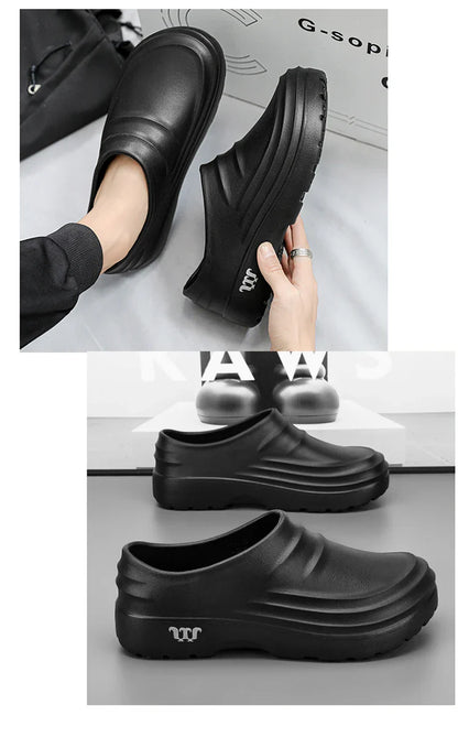 Summer Chef Shoes – Anti-Slip & Oil-Proof Work Slippers, Casual Trendy One-Step Fashion Sports Shoes