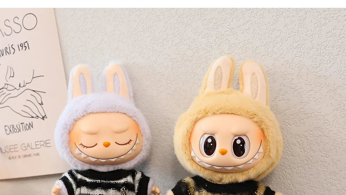 Labubu 15-17cm Blind Box Keychain Doll Outfit – Sweater & Glasses Accessory Set