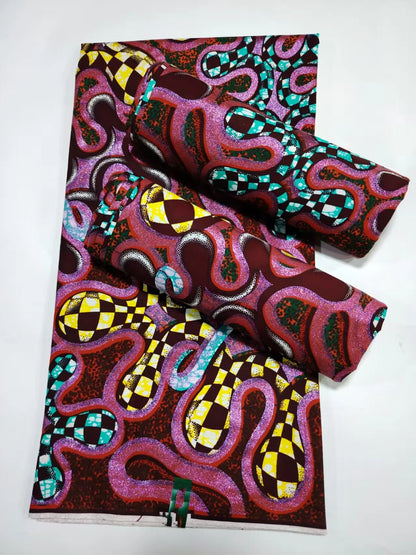 Original African Wax Print Fabric - 6 Yards 100% Cotton Nigerian Ankara Sewing Material
