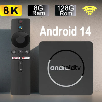 Q10 Android 14 8K Smart TV Box – Allwinner H313, 128GB, Dual WiFi, BT5.0, HDR10+ Media Player with Google Voice Assistant