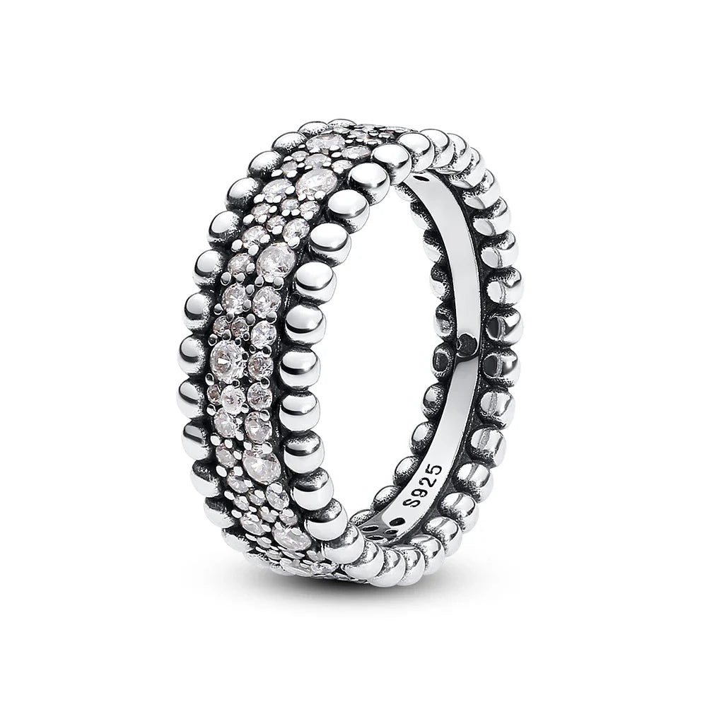 925 Sterling Silver Women’s Ring – Crown, Heart & Wishbone Design with Crystal, Rose Gold Engagement & Wedding Jewelry