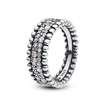 925 Sterling Silver Women’s Ring – Crown, Heart & Wishbone Design with Crystal, Rose Gold Engagement & Wedding Jewelry