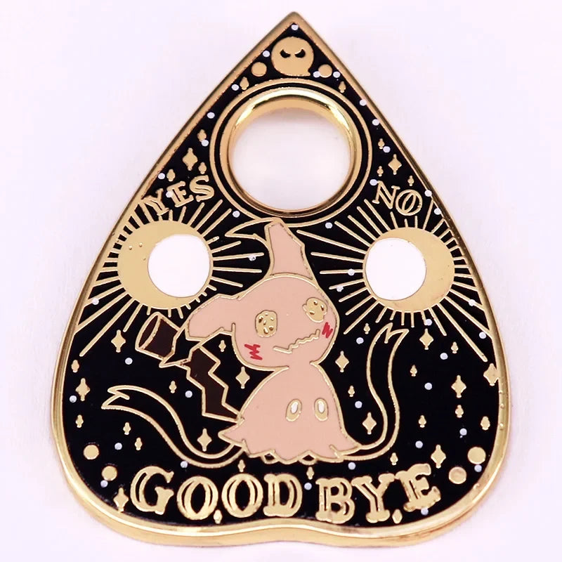 Cute Elf Ouija Planchette Pin - Witchy Divination Badge, Halloween Fashion Jewelry & Decorative Accessory
