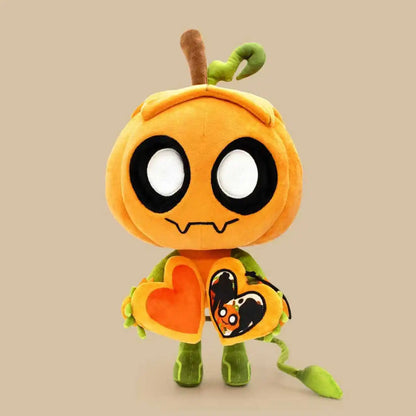 Dandy's World Halloween Plush Toy – Pumpkin Gourdy & White Bones Ribecca Eclipse, Soft Stuffed Toy for Kids & Game Fans Gift
