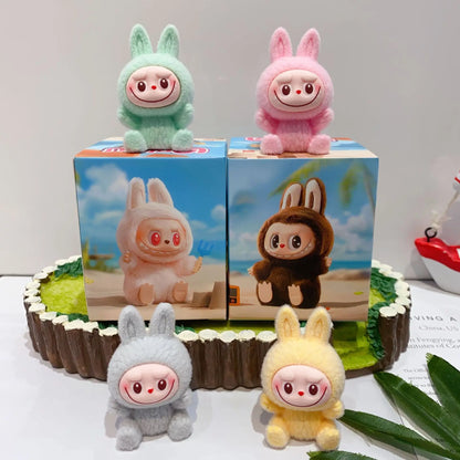 12pcs Mini Labubu V1 & V2 “Have A Sit” Figures – Cute Flocking Doll Collection & Decor Accessories
