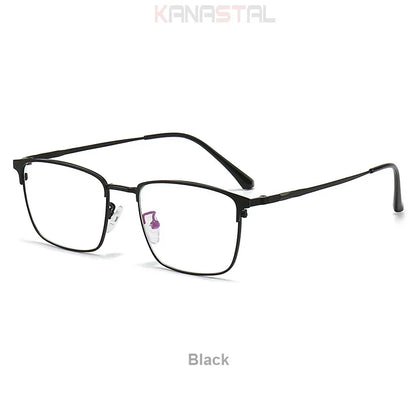 Prescription Titanium Eyeglasses - Blue Light Blocking Reading Glasses for Men & Women Myopia Optical Frames