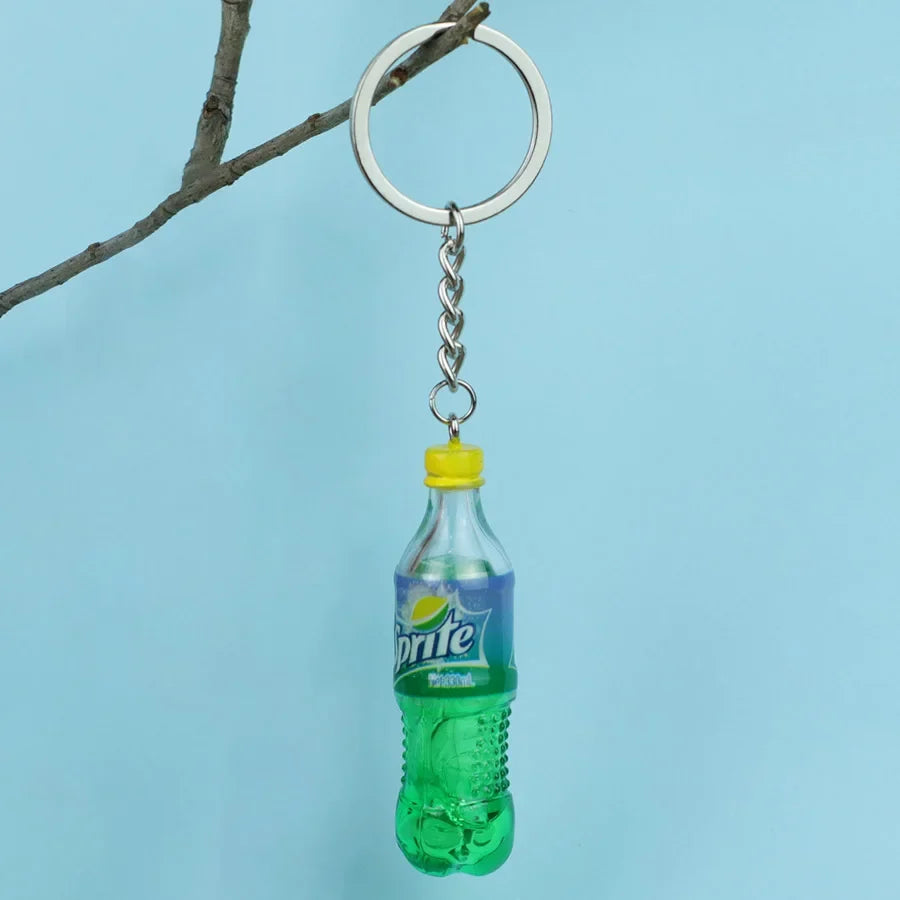 Mini Beverage Bottle Keychain - Creative Unisex Bag Charm, Apparel Accessory & Party Gift