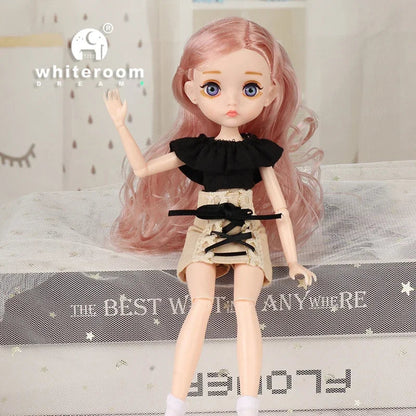26cm BJD Doll for Girls – Purple Hair Fashion Princess with Big Eyes & Accessories Gift