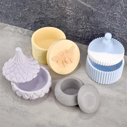 Honey Bee Gypsum Jar Silicone Molds - DIY Concrete Epoxy Candle Pot Box Injection Mould for Handcrafted Home Decor, Handmade Gift