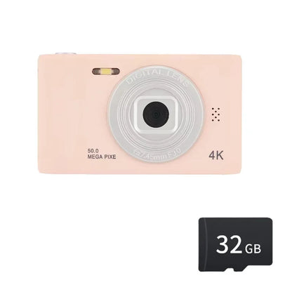 4K Digital Camera – 50MP Travel Selfie Camera with HD Zoom, 2.4-inch Screen, Mini Retro Cam for Kids & Beginners