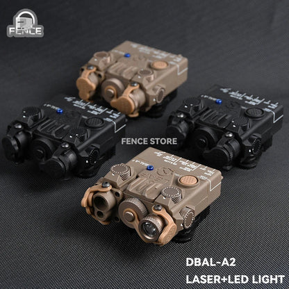 DBAL A2 Tactical Aiming Device – M300/M600 Flashlight, Red/Blue/Green Optics, 20mm Rail Mount Airsoft Accessory