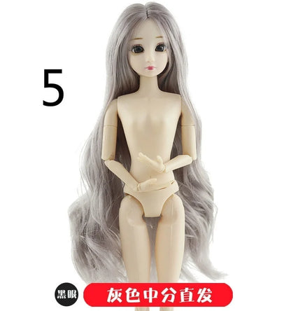 30cm Fashion Princess Babi Doll – 3D Eyes, 20-Joint DIY Plastic Doll for Girls, BJD Model
