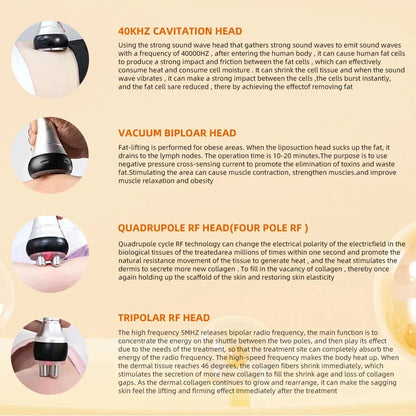 40K 3-in-1/4-in-1 Cavitation Body Slimming Machine – Facial Massager, Skin Tightening, Face Lifting & Vacuum Suction Beauty Device