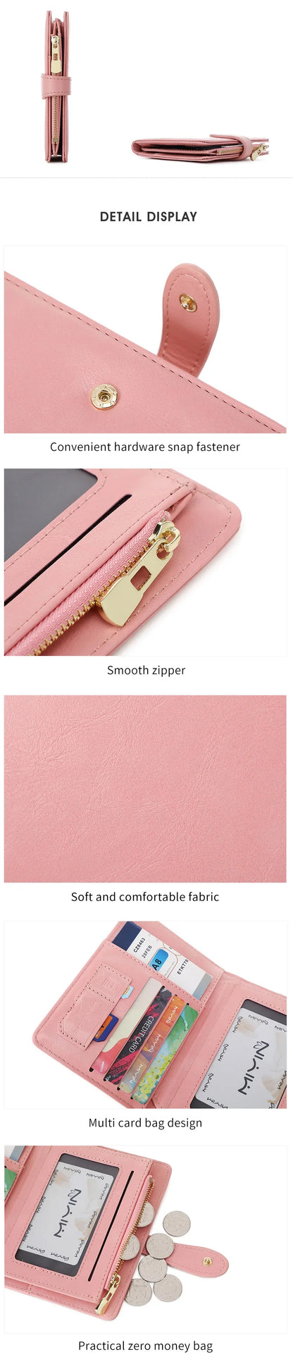 Multi-Functional RFID Anti-Theft Passport Bag – PU Leather Wallet with Multi Card Slots & Large Capacity