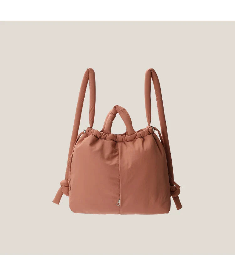 2023 Casual Nylon Padded Tote Bag – Soft Puffer Shoulder & Crossbody Handbag for Women, Large Capacity Vintage Design